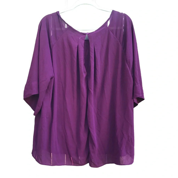 CAMEO APPEARANCE PURPLE FLOWY BLOUSE - Picture 2 of 5